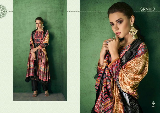 Gramo Bandhej 1 Velvet Digital Printed Casual Wear Pashmina Collection